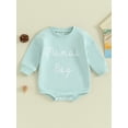 thumbnail image 2 of Bagilaanoe Newborn Baby Boy Oversized Romper Sweatshirt Long Sleeve Bodysuits Letter Print Pullover 3M 6M 12M 18M 24M Infant Casual Tee Tops, 2 of 9