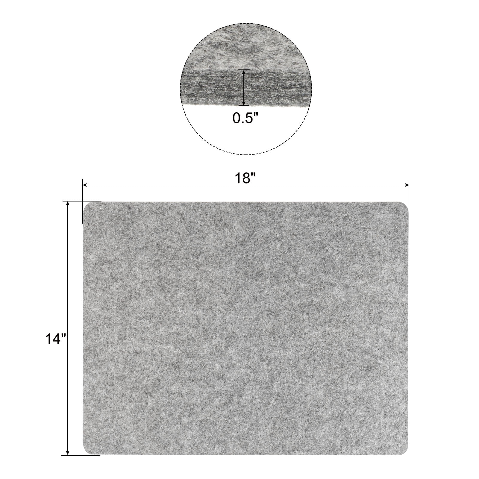 Uxcell Wool Pressing Mat, 18" x 14"  Wool Ironing Pad Blanket 0.5" Thickened, Grey