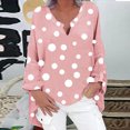thumbnail image 2 of Fall for Savings ! BVnarty Womens Tops V-Neck Tunic Tops Swing Hem Long Tops Comfy Casual Long Sleeve Polka Dots Plus Size Blouses Clothes Sets for Girlfriend Wife Fashion Oversized Pullover Pink XXL, 2 of 6