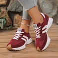 thumbnail image 4 of Pandaie Espadrilles de Mode pour Femmes Tendance à Tige Basse Classiques Rétro Chaussures Décontractées pour Dames Antidérapantes Confortables pour Course et Marche avec Soutien de la Voûte Plantaire Rouge Taille 8, 4 of 8
