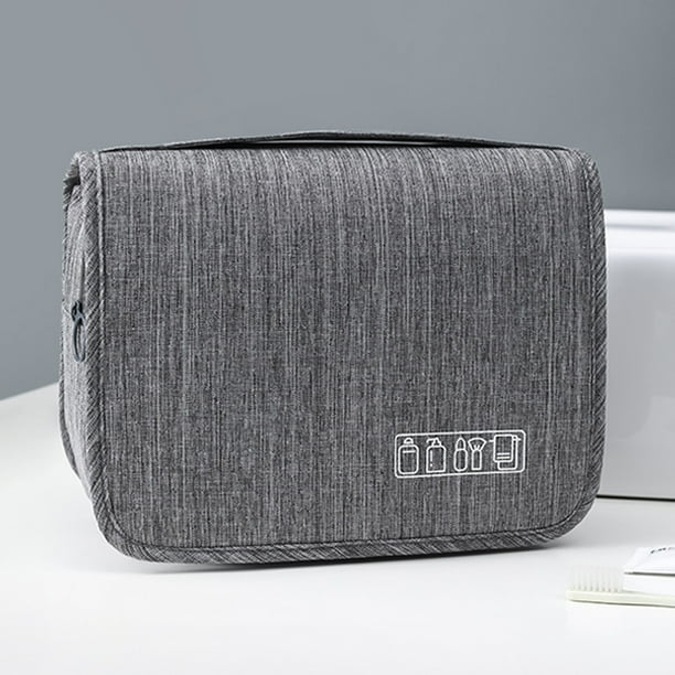 Neceser para hombres, organizador de artículos de tocador de viaje, resistente al agua, bolsa de afeitar para accesorios de artículos de tocador (gris)