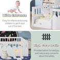 thumbnail image 6 of Mirightone Full Montessori Bed with Rails and Storage Shelf, Wood Floor Bed Frame with Light for Boys Girls, White, 6 of 9