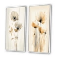 thumbnail image 3 of Designart "Vibrant Poppies in Cream Tones I" Floral Framed Wall Art Set Of 2 - Cream Floral Framed Canvas Set For Living Room Decor, 3 of 7
