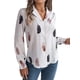 thumbnail image 1 of Blusa de Larga para Mujer, Informal, Elegante, con Estampado de Solapa, Corte Holgado, para Oficina. XL, 1 of 10