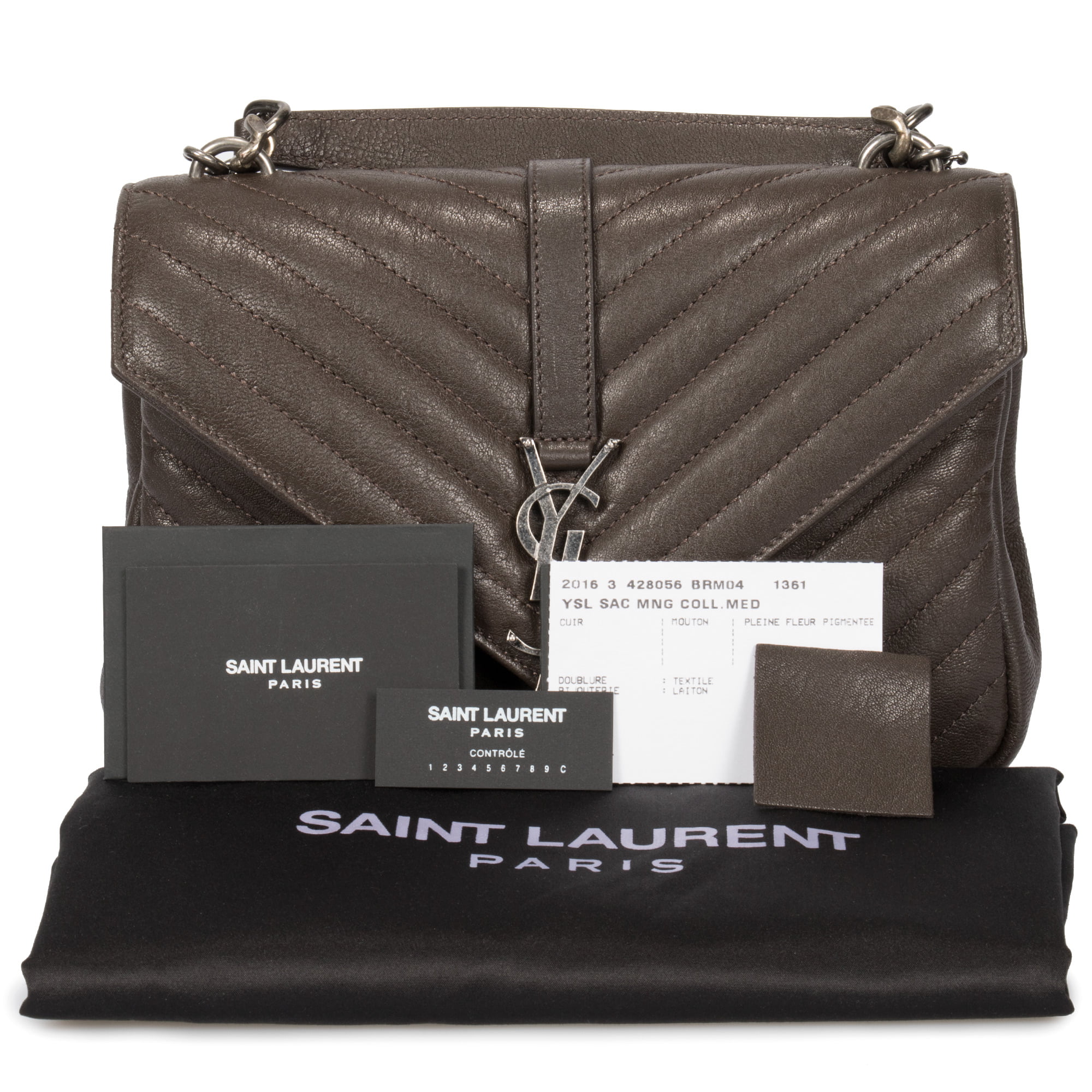 Saint Laurent Classic Monogram College Bag Matelasse Chevron Leather a -  MyDesignerly