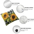 thumbnail image 6 of Sunflower Pillow Covers Summer Flower Black White Buffalo Plaid Decorative Throw Pillows Yellow Floral Pillow Cases Farmhouse Home Decor for Cushion Couch Sofa Outdoor, 6 of 7