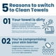 thumbnail image 4 of Toalla facial Clean Skin Club Clean Towels XL™ Supreme, 50 unidades, 4 of 9