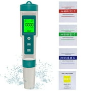 Tcwhniev Digital PH Meter 7 In 1 PH/ORP/EC/TEMP/SALT/S/G/TDS/Water Quality Tester High Precision Water Tester Pen for Household Drinking Water Swimming Pool Aquarium Hydroponics Plants