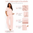 thumbnail image 4 of DAKIMOE Womens Pajama Sets Pajamas for Women Set Capri Sleepwear Short Sleeve Two-Piece Pjs Tops & Long Pants Casual Prints Lounge Sets for Women S-2XL, 4 of 9