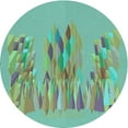 thumbnail image 1 of Ahgly Company Machine Washable Indoor Square Transitional Turquoise Green Area Rugs, 3' Square, 1 of 7