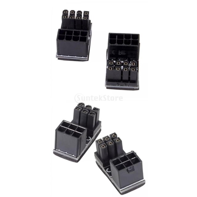 Paquete de 4 GPU VGA licencia adaptadora en ángulo de para tarjetas gráficas de escritorio negro 6 pines 8 pines shamjiam Conector de dirección asistida