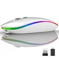 thumbnail image 4 of Uiosmuph Wireless Mouse LED Rechargeable Silent Computer Mouse with USB Receiver and Type C Adapter, 4 of 6