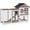 (Brown & White), variant on 51.6" Large Hutch with -Proof Ramp, Small Chicken Coop with Run for Outdoor, Indoor Bunny Cage Guinea Pig House with Leak-Proof Tray (Brown)