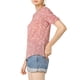 thumbnail image 4 of INSPIRAR CHIC Blusas de Mujer con Fruncidos Cuello Redondo de Manga Corta Espalda con Abertura Floral XL Rosa, 4 of 8