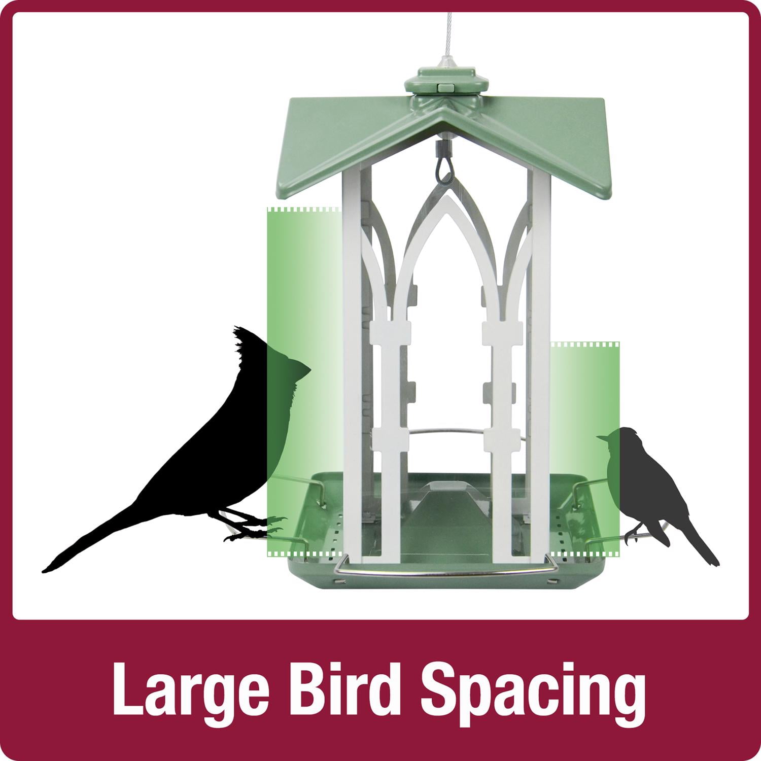 Nature's Way Country Cottage Metal Gazebo Bird Feeder 1.56 Qt, Green