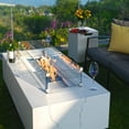 thumbnail image 2 of Elementi Plus Carrara Propane Fire Pit for Outside Outdoor Fire Pit Table Smokeless Firepit Marble Porcelain Rectangular Fire Table Patio Heater Fireplace 60000 BTUs - Bianco White, 59.8 x 28 Inches, 2 of 15