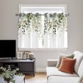 thumbnail image 4 of Sage Green Eucalyptus Leaves Kitchen Curtains Window Panels, Spring Botanical Floral Insulated Window Treatment Curtain, Grommet Curtains for Bedroom/Living Room/Bathroom, 2 Piece 42"Wx54"L, 4 of 8