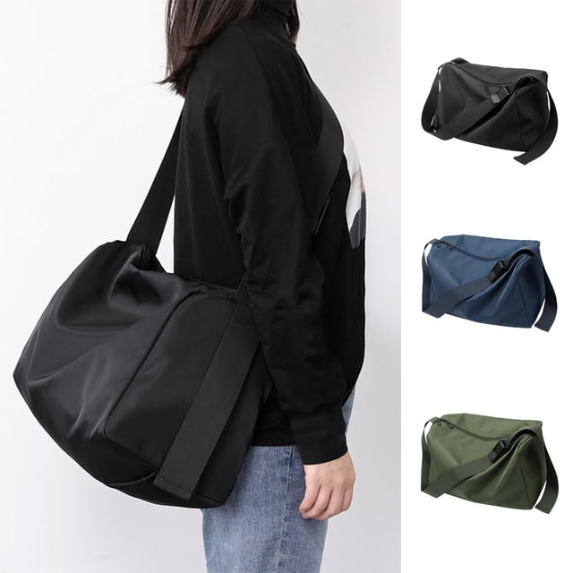 RRJ 2Pcs Men Travel Bags, Water-Resistant Nylon Weekender Duffle Bag, Lightweight Carry On Gym Bag for Sports Workout, Multi-Purpose Shoulder Bag for Travel Outdoor Commuting