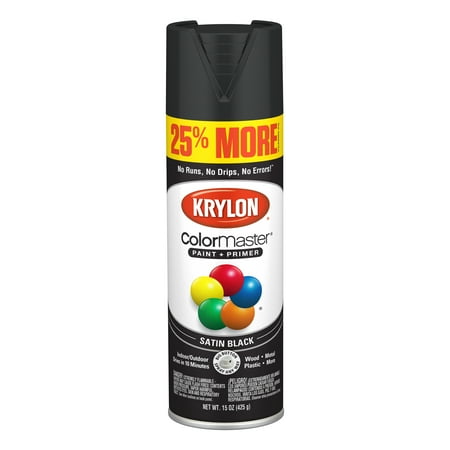 Krylon® ColorMaster Paint + Primer Satin Black, (Best Paint To Use On Outdoor Wood Furniture)