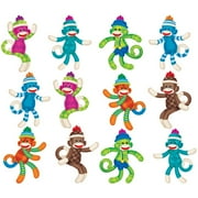 T-10898 - Sock Monkeys Patterns Mini Accents Variety Pack by Trend Enterprises Inc.
