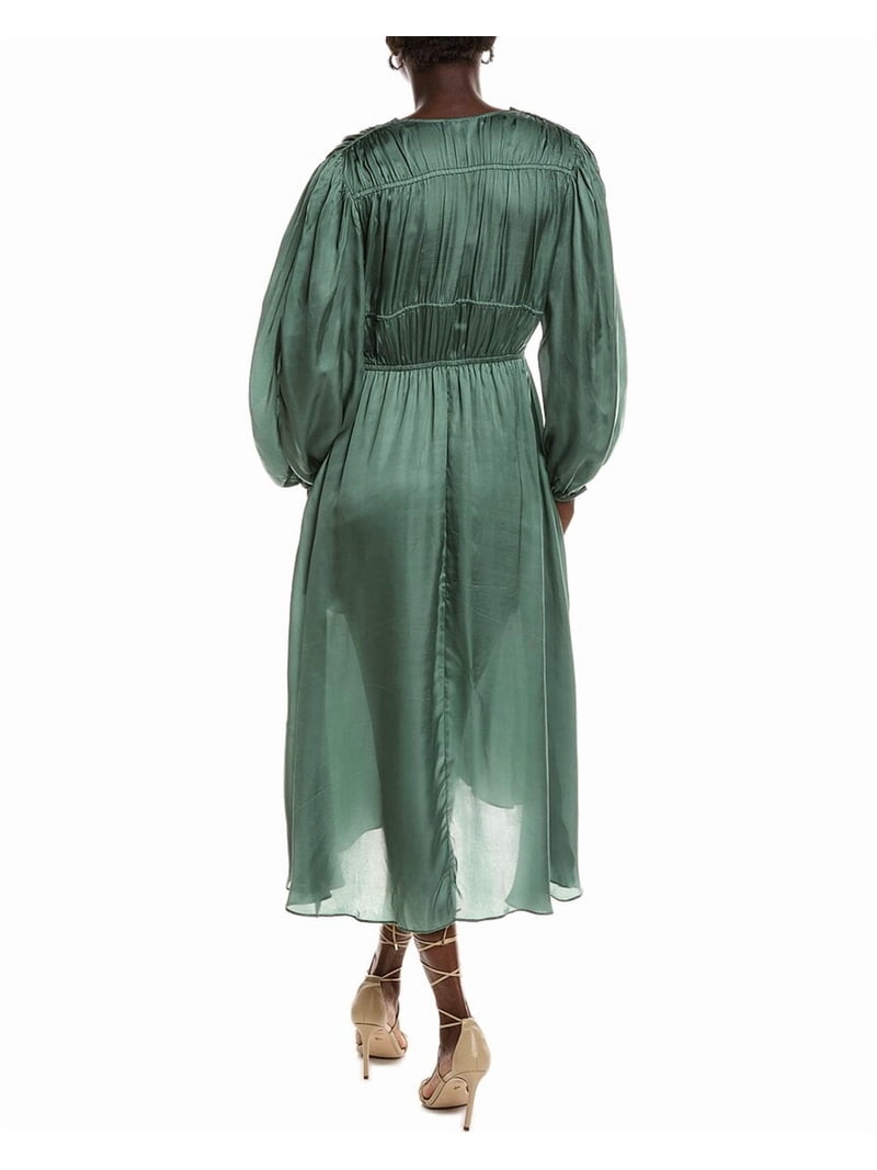 Maje Women's Satin-Look Maxi Dress - Khaki