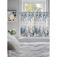 thumbnail image 3 of Blue Eucalyptus Coastal 2 Panel Kitchen Curtains for Windows, Beach Starfish Shell Nautical Retro Bathroom Privacy Curtain, Home Décor Window Treatment for Bedroom/Living Room 55"x45", 3 of 6