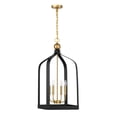 thumbnail image 2 of Sheffield 4-Light Pendant in Matte Black with Warm Brass Accents, 2 of 6