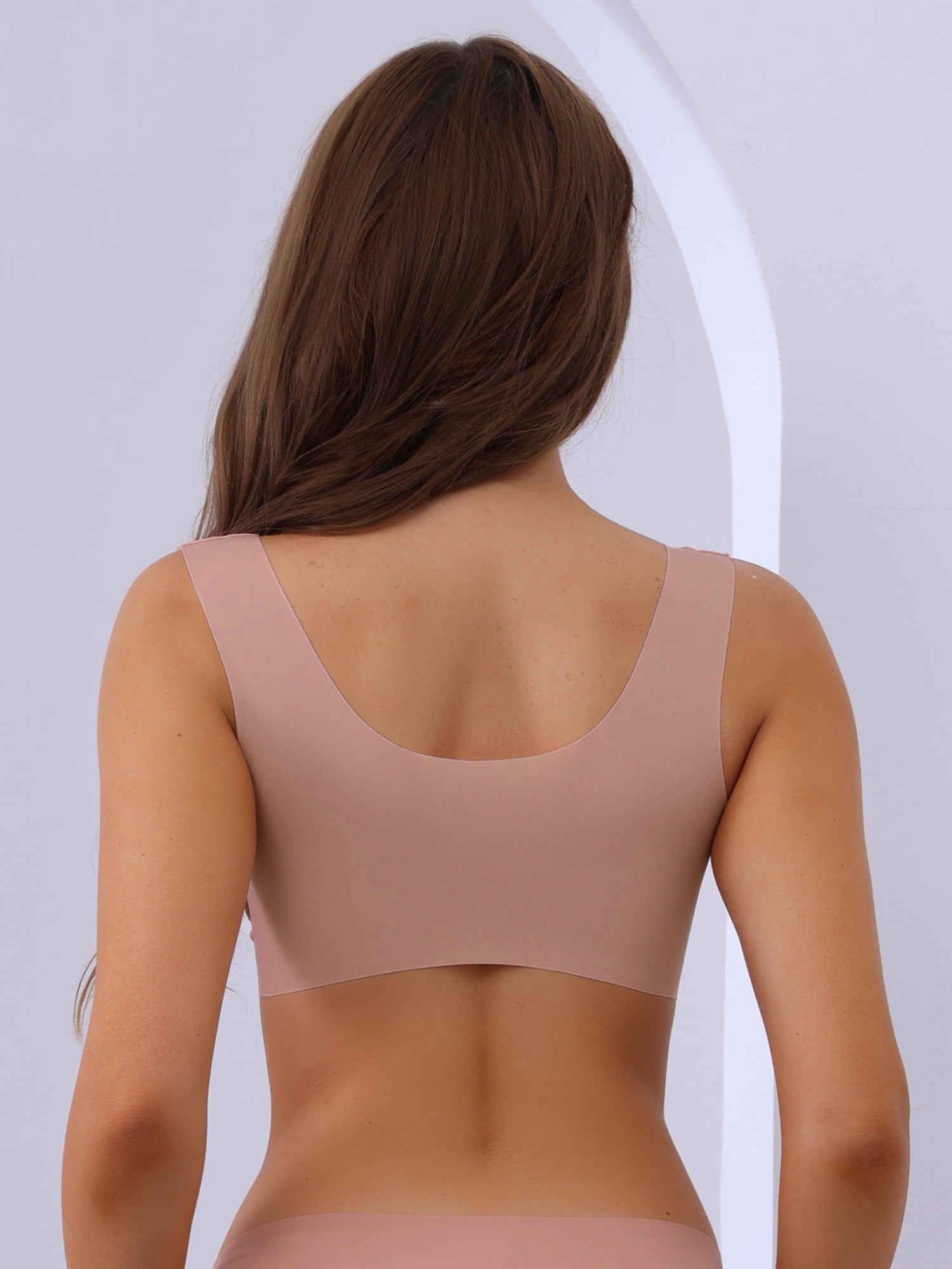 DARING DIVA Women's Front Closure Bra Wirefree Tank Top Underwear Bras Pink L