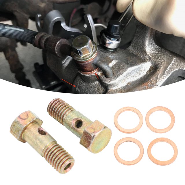 Brake Hoses Banjo Bolts, Corrosion Resistant M10x1.5 Caliper Brake Hose Banjo Bolt Set for Pipe Connection