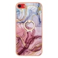 thumbnail image 3 of Mantto For iPhone SE 2022 Case,Ring Holder Stand Marble Pattern 3 in 1 Rugged Shockproof Hybrid Hard PC Soft Rubber Bumper Drop Protective Girls Women Boy Men Phone Cases,Rose, 3 of 6