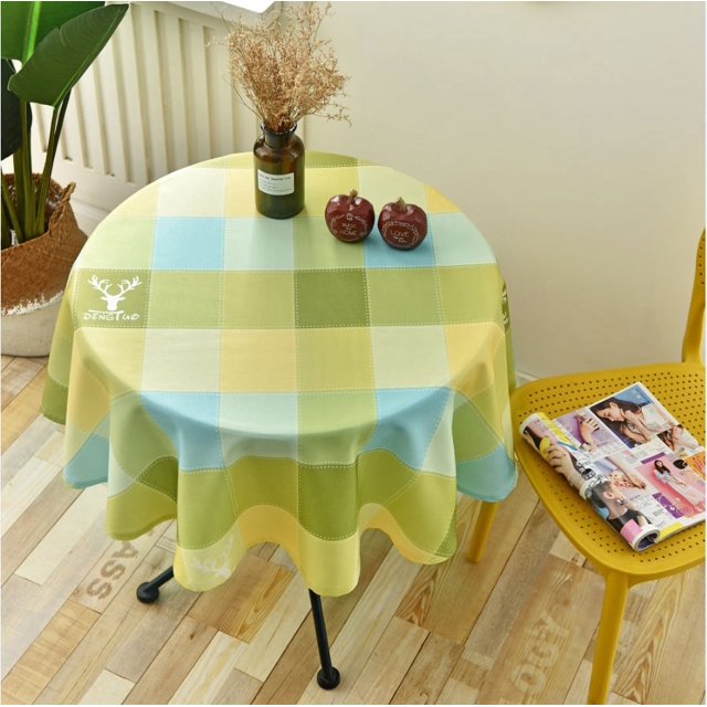 Nordic Style Round Long Tablecloth Simple Waterproof Restaurant Hotel Household Round Dining Table Tablecloth Printing