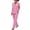 Pink, variant on Women's Cotton Linen 2 Piece V-Neck Top and Long Pants Set Casual Lightweight Breathable Lounge Outfit for Summer Pink, Gifts for Women