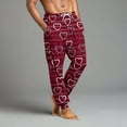 thumbnail image 3 of Fgvctg Men's Valentine's Day Pajamas Casual Heart Print Elastic Bottom Pajama Sleepwear High Waisted Pj Pant Plus Size Spring Drawstring Lounge Pants with Pockets Hot Pink 2XL, 3 of 6