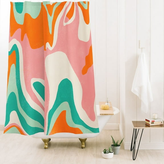 Society6 Sunshinecanteen Psychedelic Fleurs Shower Curtain 71" x 74"