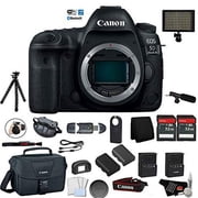 Canon EOS 5D Mark IV Full Frame Digital SLR Camera Body Bundle +Microphone + Screen Protectors + LED Light + 2 x 32GB Memory Cards (International Version)