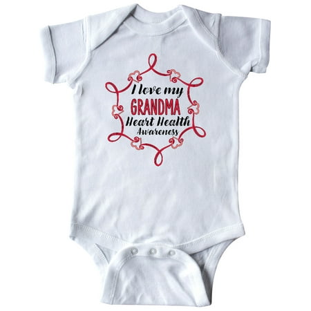 

Inktastic I Love My Grandma Heart Health Awareness Gift Baby Boy or Baby Girl Bodysuit