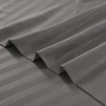 thumbnail image 5 of 3-Piece Stripe Dark Grey Polyester Bed Sheet Set, Twin –18 inch Deep Pocket, 5 of 5