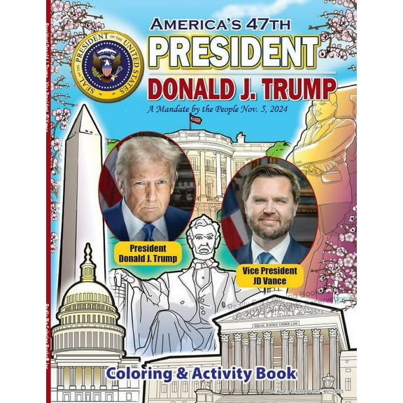 President Donald Trump Coloring Book with JD Vance Vice President