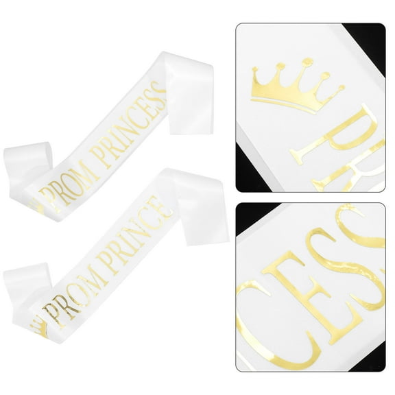 HONMEET Prom Sashes White Cloth 2Pcs