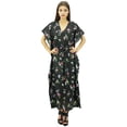 thumbnail image 3 of Bimba Women's Floral Caftan Dress Long Maxi Boho Kaftan Cover up with Drawstring Waist, 3 of 6