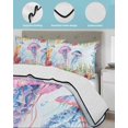 thumbnail image 4 of Jellyfish Coastal Twin Size Down Alternative Comforter, Lightweight Comforter Quilt Bedding Set with Pillow Shams Blue Nautical Summer Beach Ocean All Seasons Bed Comforter Duvet Insert 68"x86", 4 of 7