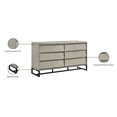 thumbnail image 4 of Trent Home 6 Drawers Contemporary Wood Dresser in Matte Black/Gray Stone, 4 of 5