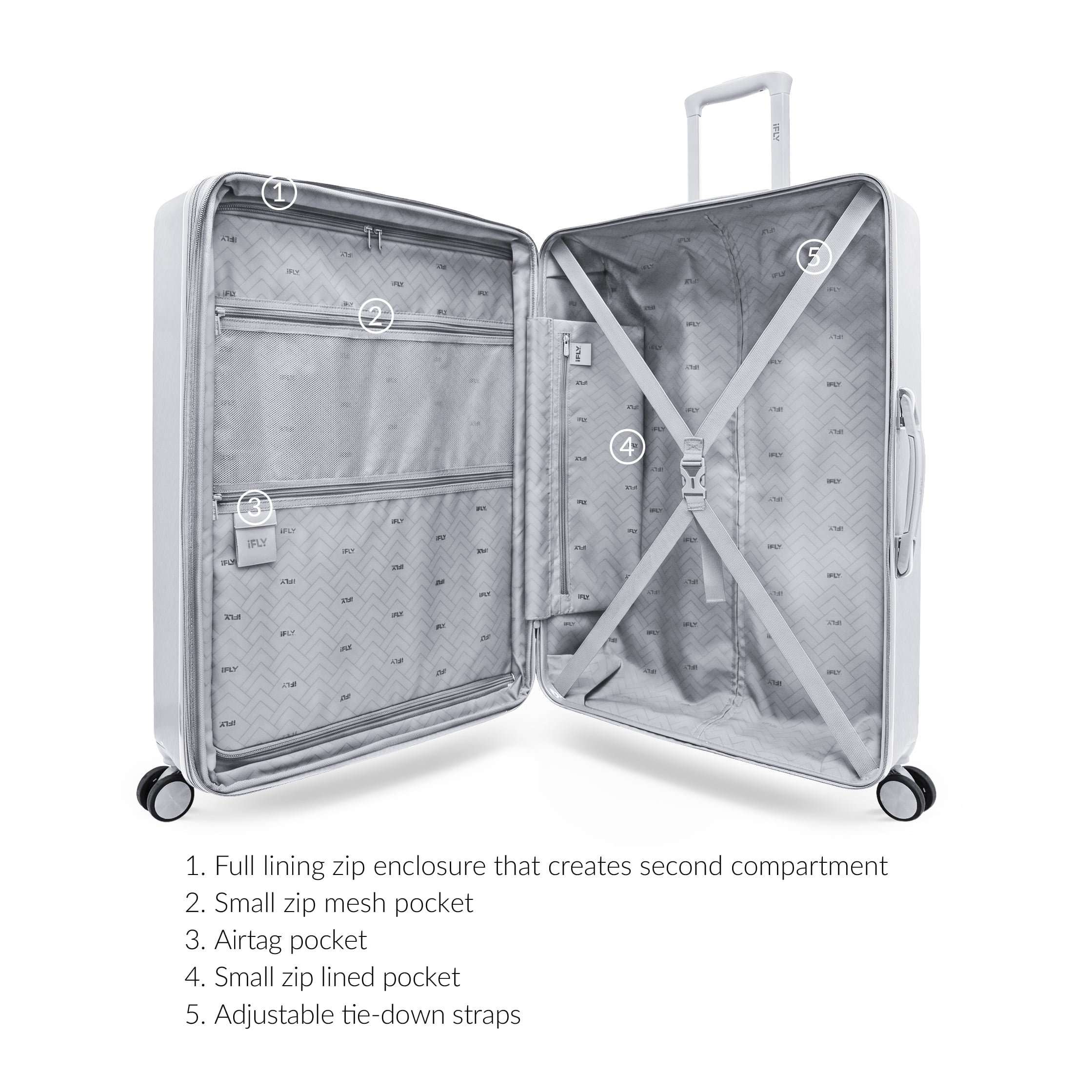 iFLY Volt 24" Expandable Hardside Spinner Checked Luggage, Cobalt