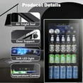 thumbnail image 4 of Auseo 126 Can Beverage Refrigerator and Cooler with Glass Door for Home/Office/Bar-Black, 4 of 8
