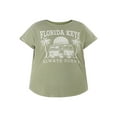 thumbnail image 5 of Terra & Sky Women's Plus Size Florida Keys Graphic Tee with Short Sleeves, Sizes 0X-5X, 5 of 5