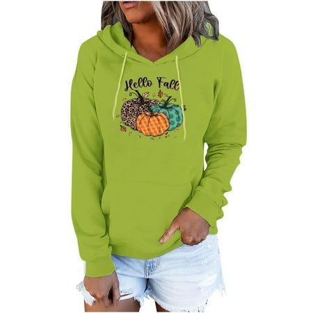 

Ziloco Women s Fashion Casual Printed Long Sleeve Blouse Hooded Pullover Tops Sweatershirt girls fall dress scrub tops women Green M