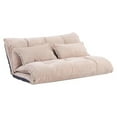 thumbnail image 3 of Adjustable Foldable Leisure Sofa Bed with Tufting, Beige - Saltoro Sherpi, 3 of 5