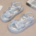 thumbnail image 5 of LIUJUNSHOP Toddler Girls Summer Sandals Flat Design Open Toe Casual Footwear For Everyday Wear And Outings Silver 14, 5 of 9