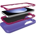 thumbnail image 5 of Galaxy S24 Plus Case S24+ Plus Case for Samsung Galaxy S24 Plus Case Military Drop Shockproof  Rugged 3 in 1 Protection Cover for Galaxy S24+ Plus Phone Case (Purple+Rose Red), 5 of 14