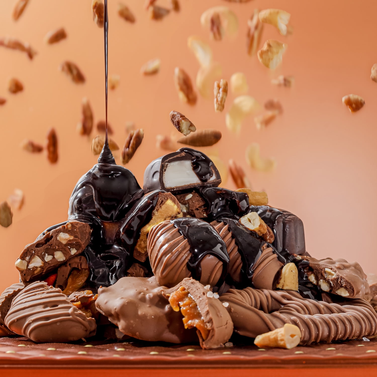 Gourmet Chocolate & Nut Gift Basket – Assorted Individually Wrapped Chocolates, Truffles, & Salty Nut Mix – for Easter, Birthdays, Corporate, Family & Holiday Gifting- Bonnie and Pop